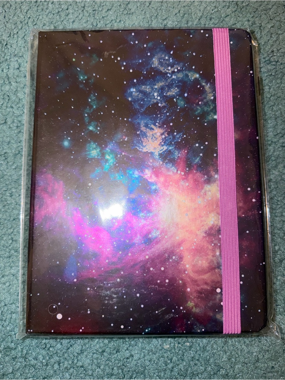 Galaxy Art Hardcover Journal with Pink Elastic Band